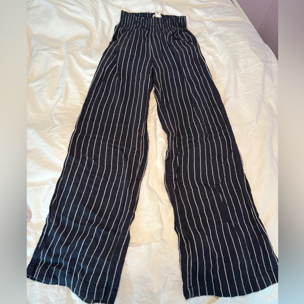 Billabong Charcoal and White Striped Pants